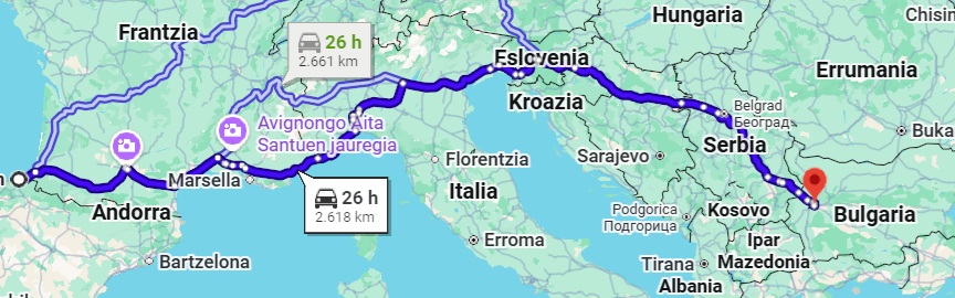 Ruta recomendada para viajar a Bulgaria 